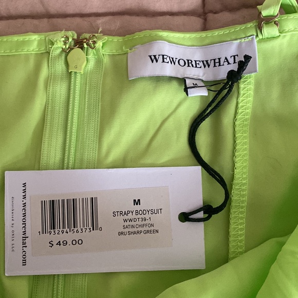 WeWoreWhat Lime Green Bodysuit - Picture 3 of 4